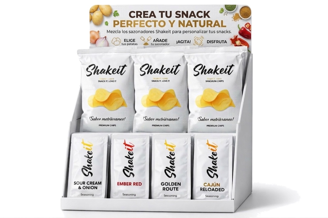 Expositor Shakeit con el ecosistema completo